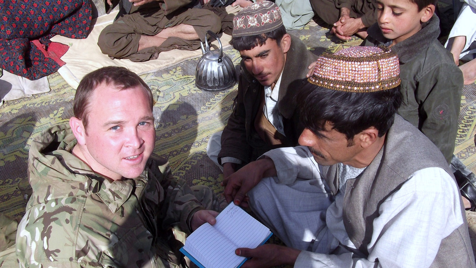 He deployed to Helmand Province, where he helped with engagement with the local tribal communities' children (Picture: Jonny Ball)